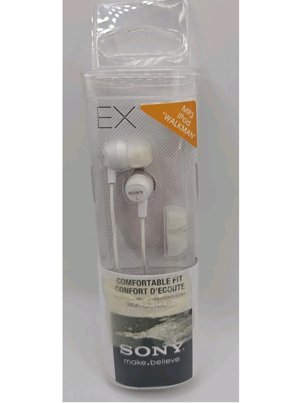 Sony MDR-EX10LP Stereo Earbuds Headphones White Comfortable Fit 2010 3.5mm